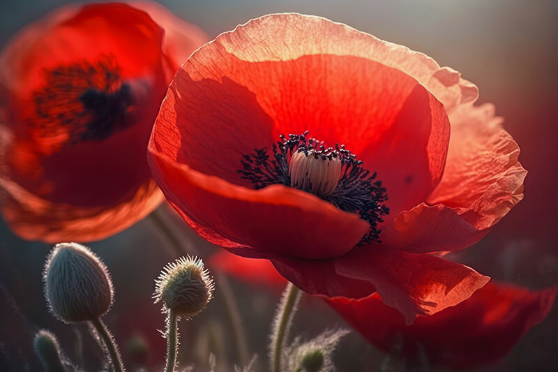 Red poppies in bloom at the Georgetown Red Poppy Festival Red poppies in bloom at the Georgetown Red Poppy Festival