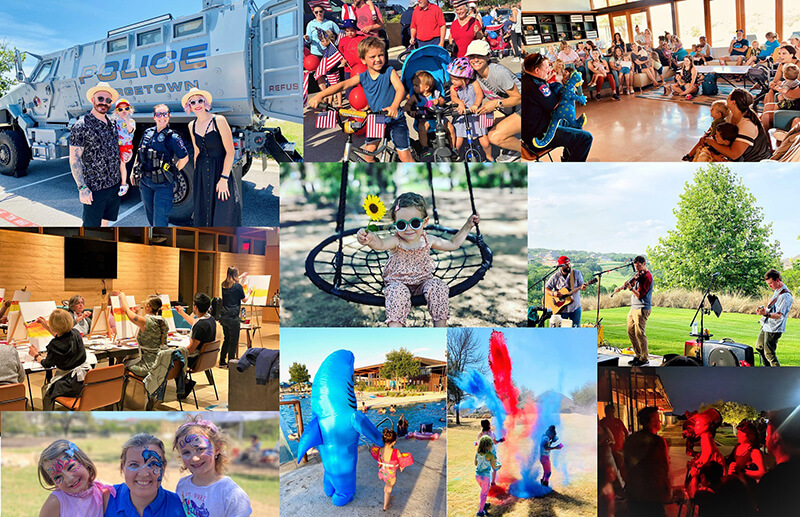Collage of different community events that took place at Wolf Ranch by Hillwood over the course of 2022 Collage of different community events that took place at Wolf Ranch by Hillwood over the course of 2022