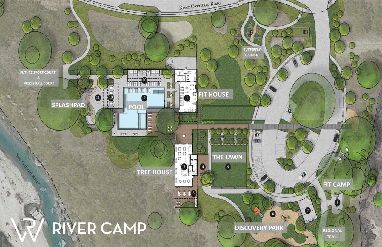 River Camp aerial map with new amenities labeled River Camp aerial map with new amenities labeled